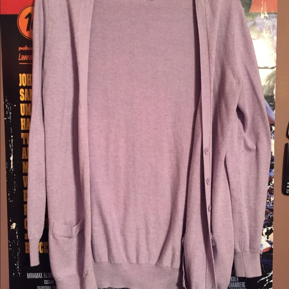 Purple cardigan